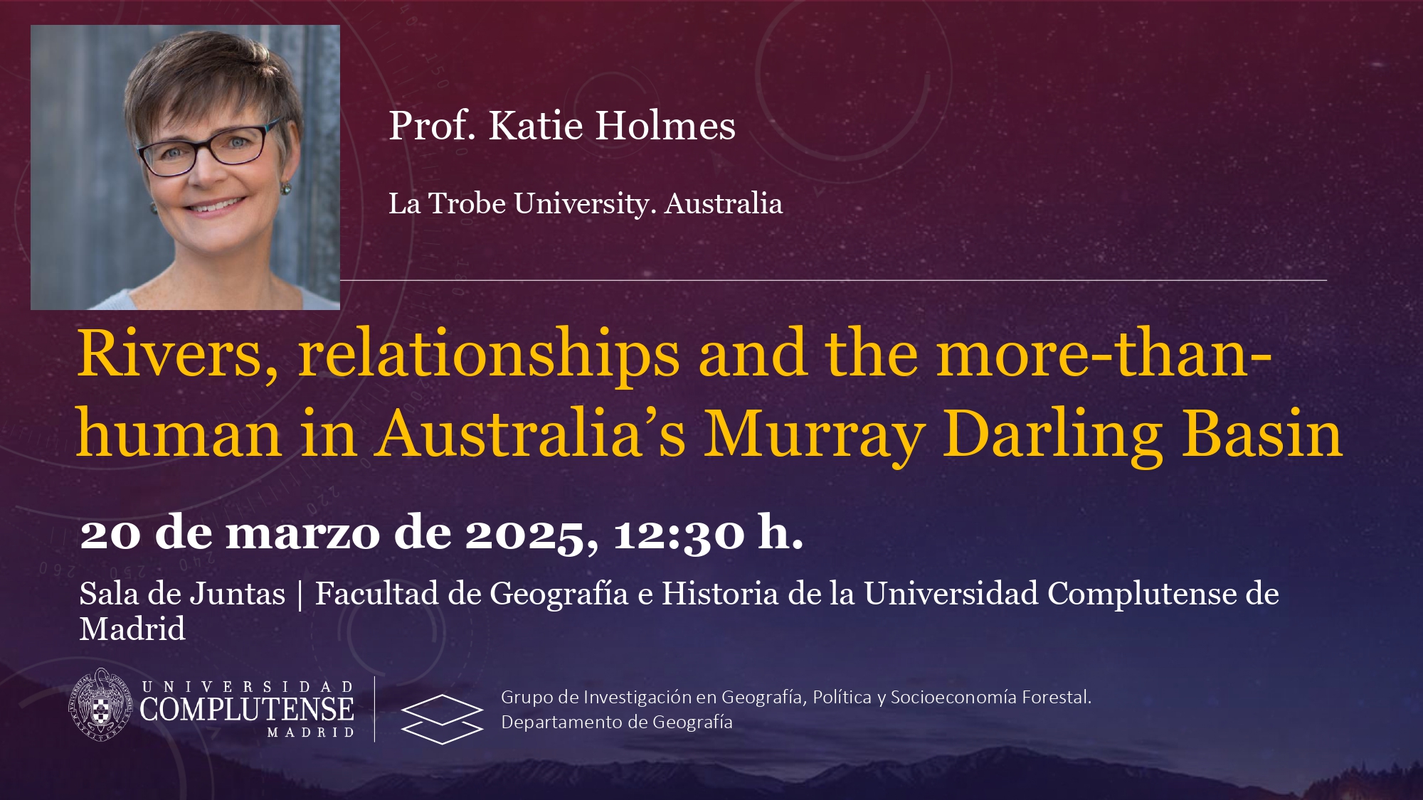 Conferencia Rivers, relationships and the more-thanhuman in Australia’s Murray Darling Basin